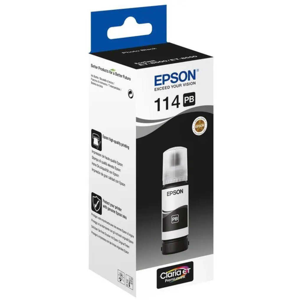 Epson EcoTank 114 Inchiostro Nero Fotografico Originale, 70 ml Epson EcoTank 114 Inchiostro Nero Fotografico Originale, 70 ml