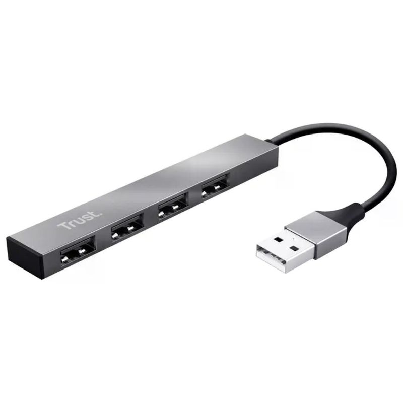 Trust Halyx Hub USB 2.0 a 4 porte USB-A, alluminio, argento