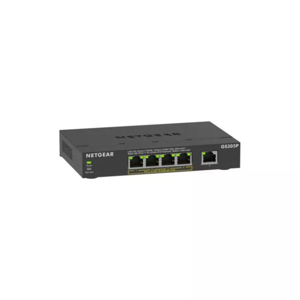 NETGEAR GS305P-300EUS Switch Gigabit a 5 porte con PoE