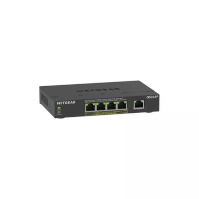 NETGEAR GS305P-300EUS Switch Gigabit a 5 porte con PoE NETGEAR GS305P-300EUS Switch Gigabit a 5 porte con PoE