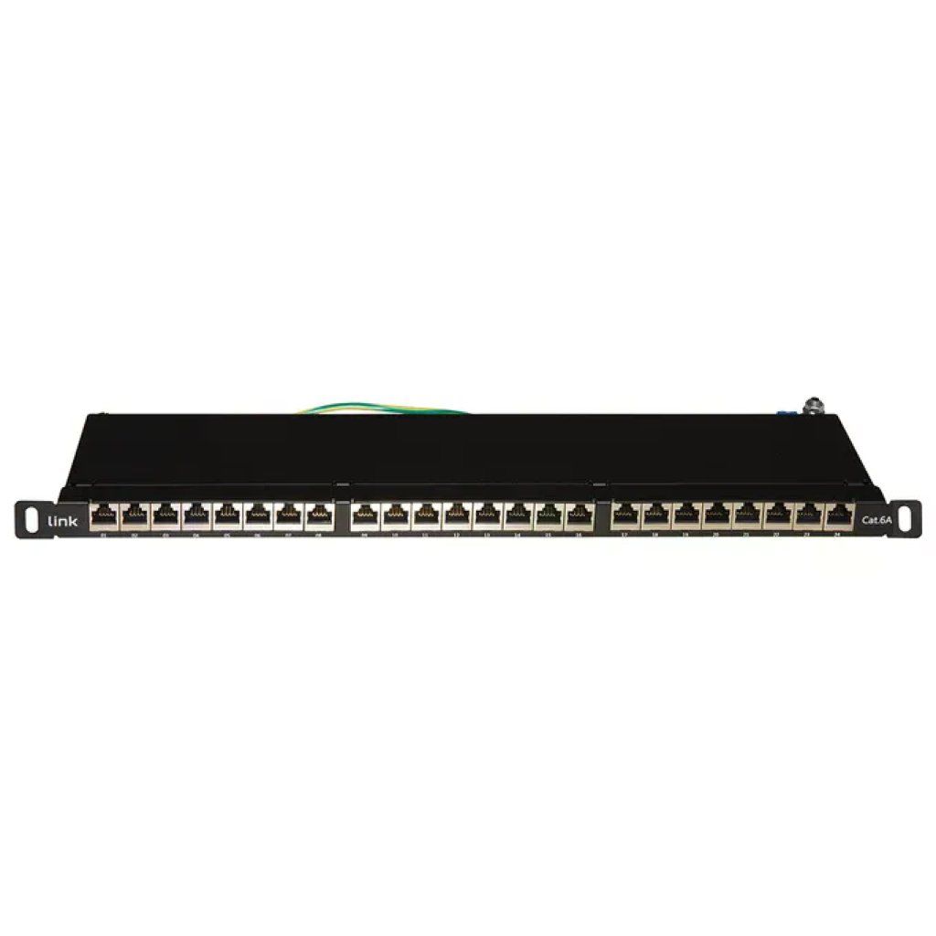 LINK LKP6A24SA Pannello Patch 24 Porte Cat. 6A Schermato Nero LINK LKP6A24SA Pannello Patch 24 Porte Cat. 6A Schermato Nero