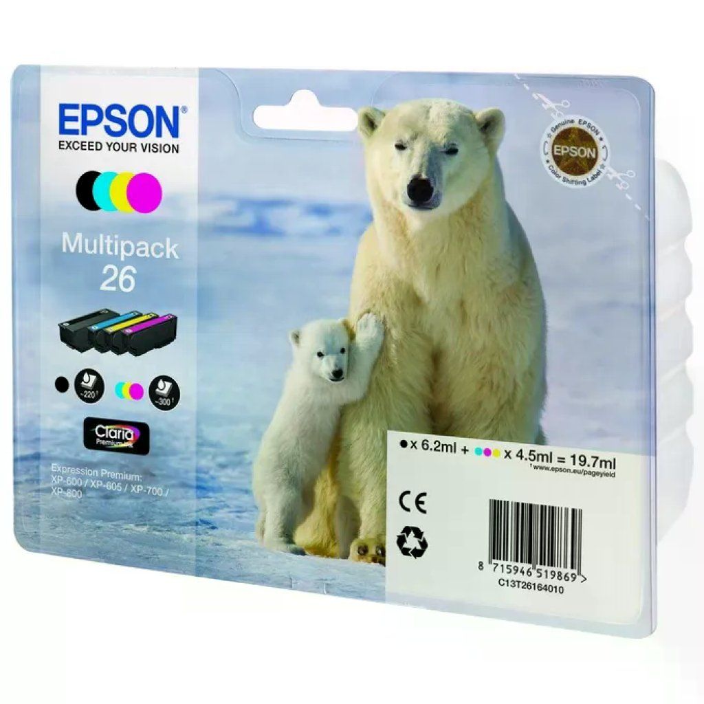 Epson Serie 26 Orso Polare Multipack 4 Cartucce Originali