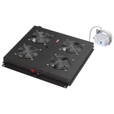 LINK LKVENT4PTN – Gruppo 4 Ventole con Termostato per Armadi Rack EAVI, 220 V, Nero
