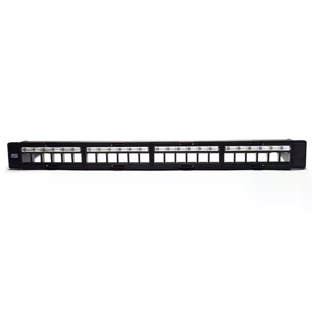 WP Europe Pannello Patch Modulare 1U per 24 Keystone RJ45, Nero