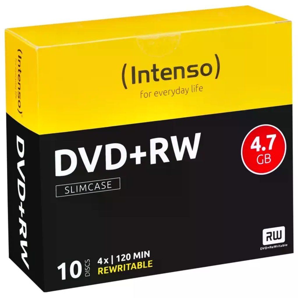 Intenso DVD+RW 4,7 GB 4x Slimcase, confezione da 10