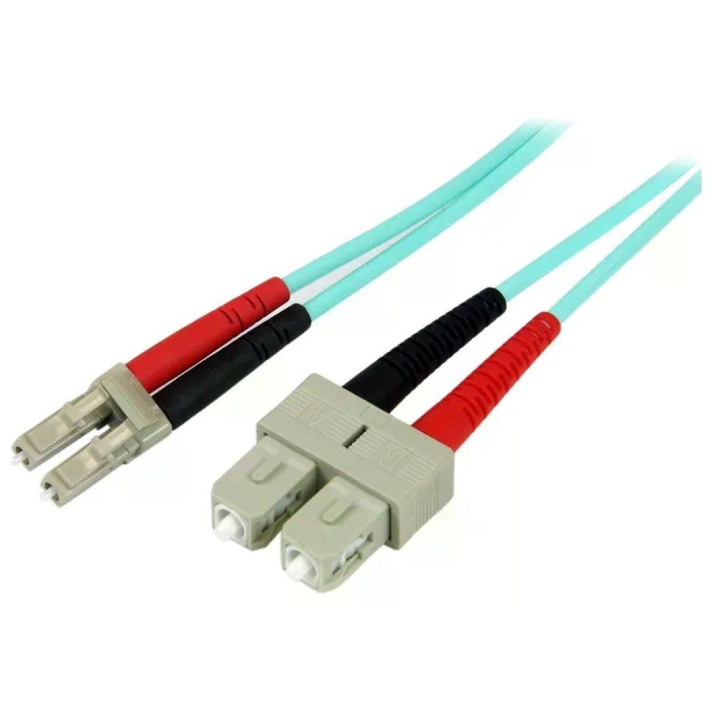 StarTech.com Cavo patch duplex fibra ottica OM3 LC-SC, 2 m, LSZH, aqua