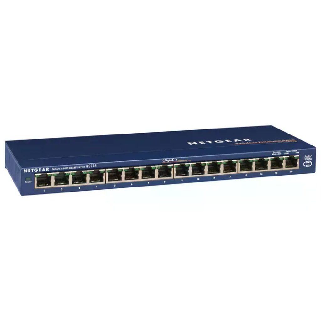 NETGEAR GS116-300EUS Switch Gigabit Ethernet a 16 porte NETGEAR GS116-300EUS Switch Gigabit Ethernet a 16 porte