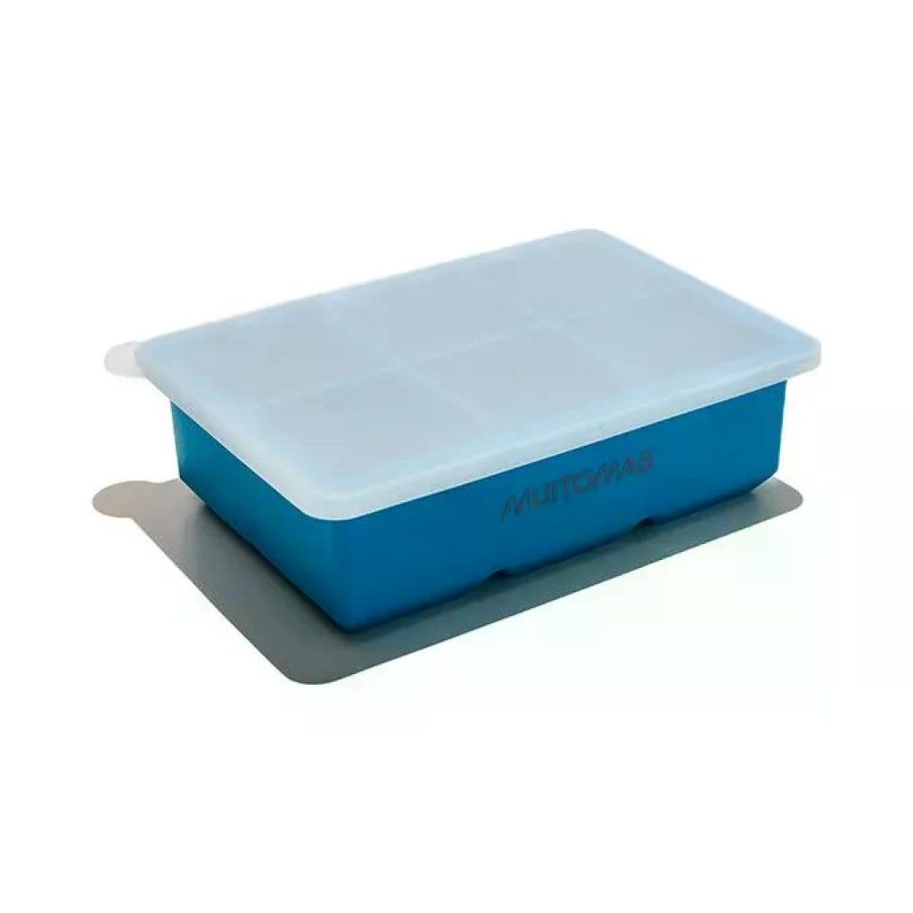 Muitomas Stampo per Ghiaccio XL in Silicone, 6 Cubetti con Coperchio Blu Muitomas Stampo per Ghiaccio XL in Silicone, 6 Cubetti con Coperchio Blu