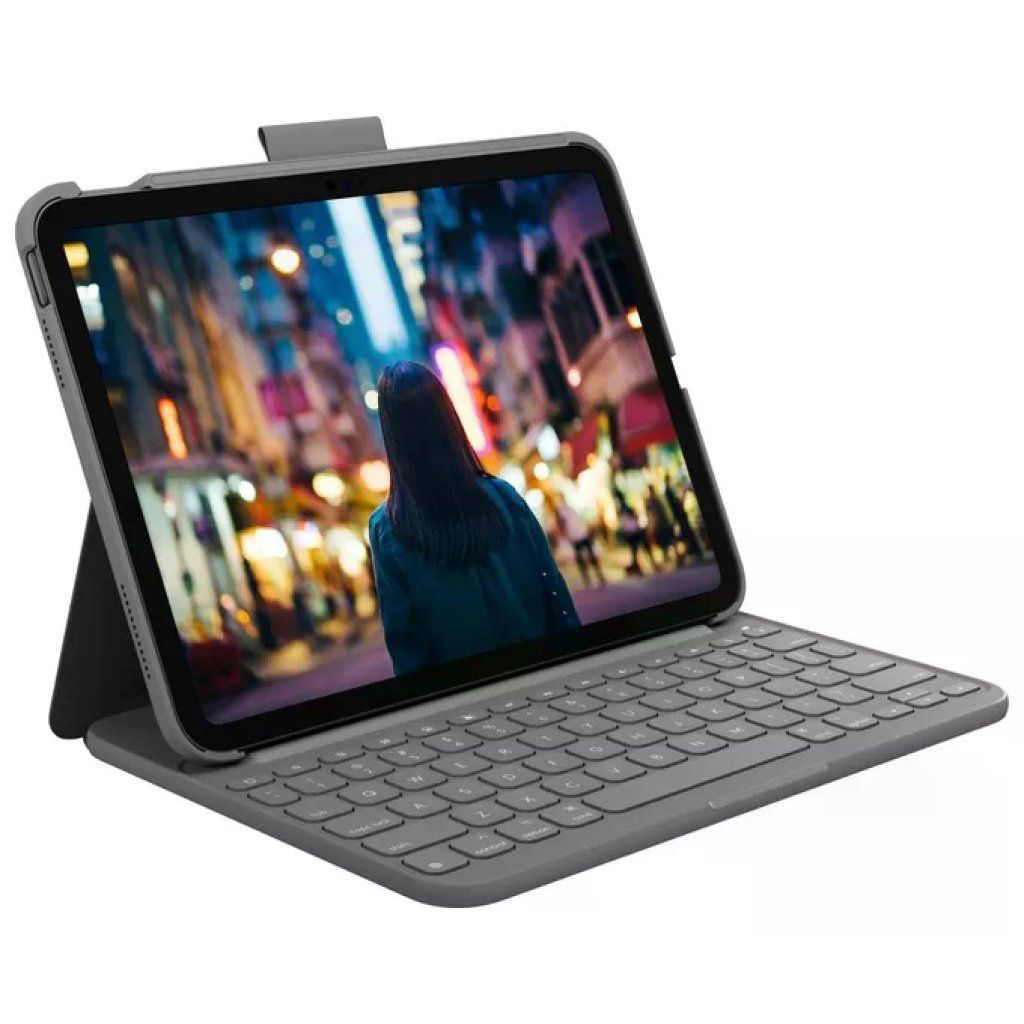 Logitech Slim Folio 920-011427 – Custodia con Tastiera per iPad 10ª Gen, QWERTY Italiano, Grigio Logitech Slim Folio 920-011427 – Custodia con Tastiera per iPad 10ª Gen, QWERTY Italiano, Grigio