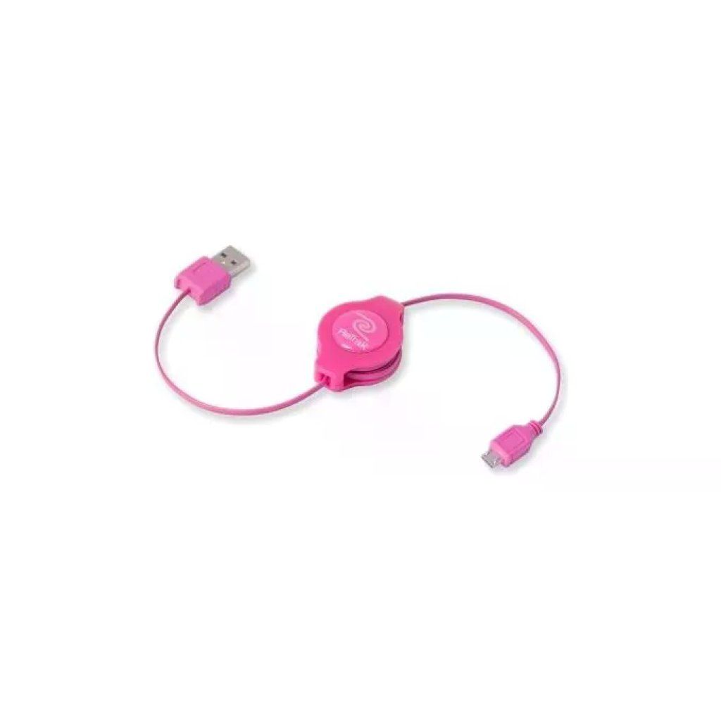ReTrak Cavo USB-A a Micro-USB Retrattile Rosa, 1 m
