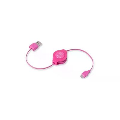 ReTrak Cavo USB-A a Micro-USB Retrattile Rosa, 1 m