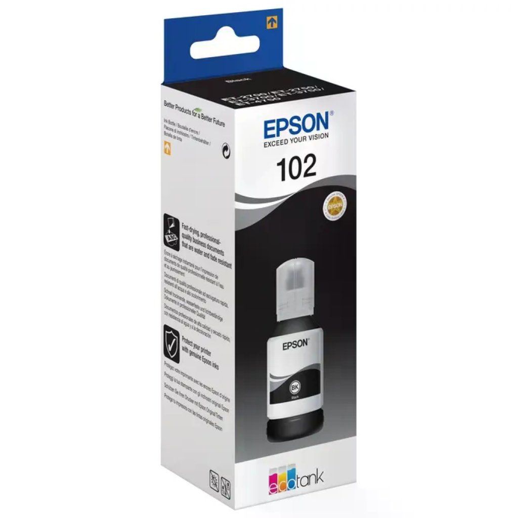 Epson 102 EcoTank C13T03R140 Inchiostro Nero Pigmentato, 127 ml