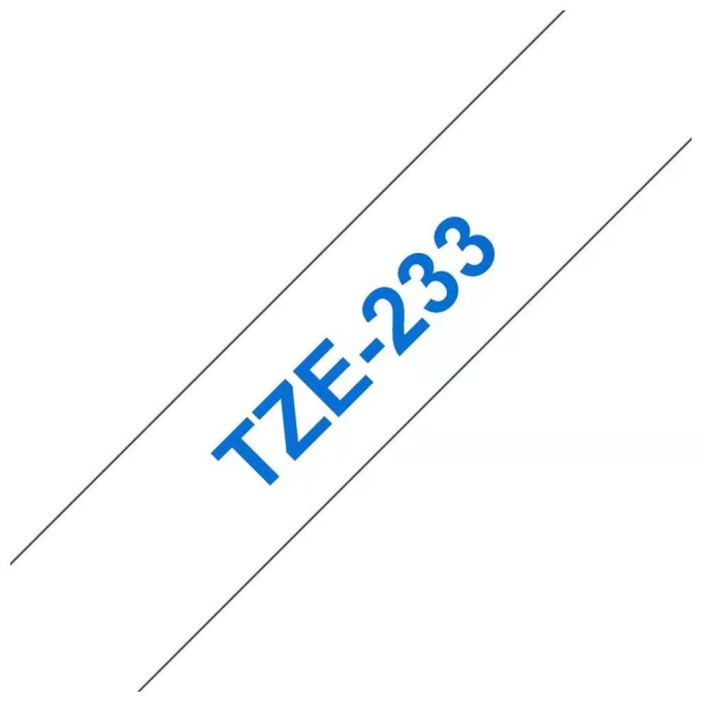 Brother TZe-233 Nastro Laminato Blu su Bianco, 12 mm