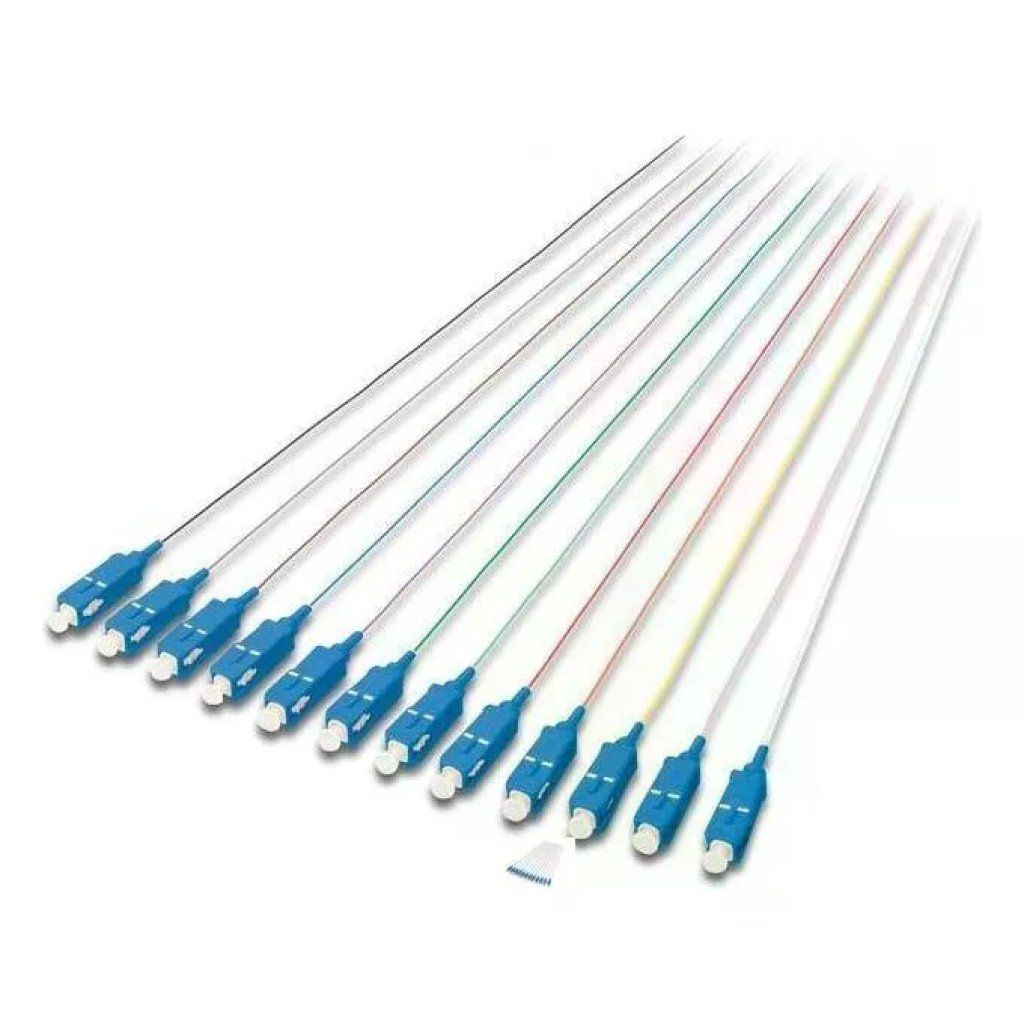 DIGITUS Kit 12 Pigtail in Fibra Ottica OS1 9/125, SC Simplex, Multicolore