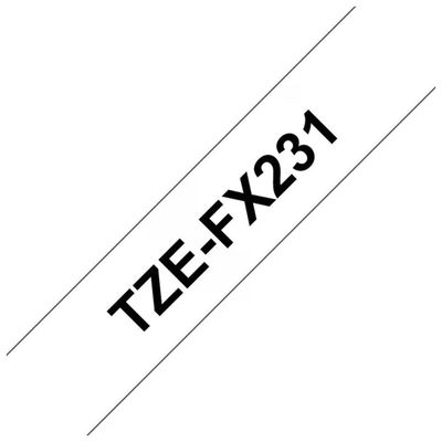 Brother TZe-FX231 nastro flessibile 12 mm nero su bianco