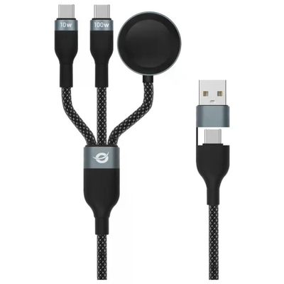 Conceptronic ETTA08B15 – Cavo USB-A a 2 USB-C, 1,5 m, 100 W