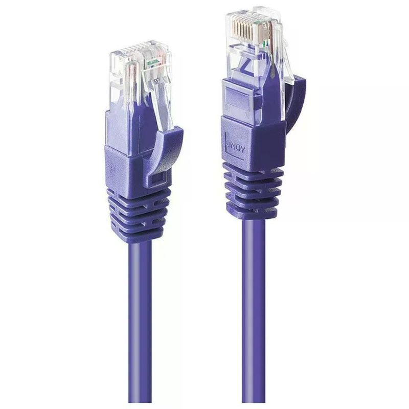 Lindy 48123 Cavo Ethernet Cat6 U/UTP RJ45 Viola, 2 m