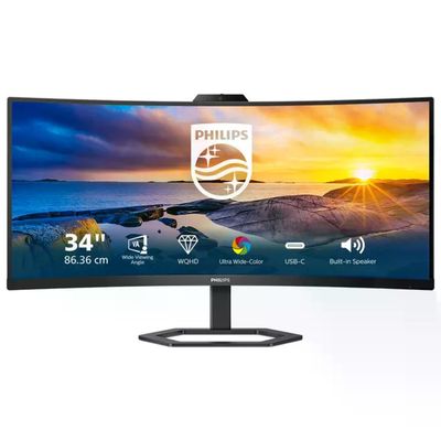Philips 34E1C5600HE/00 Monitor Curvo 34” WQHD con Webcam 5 MP e USB-C