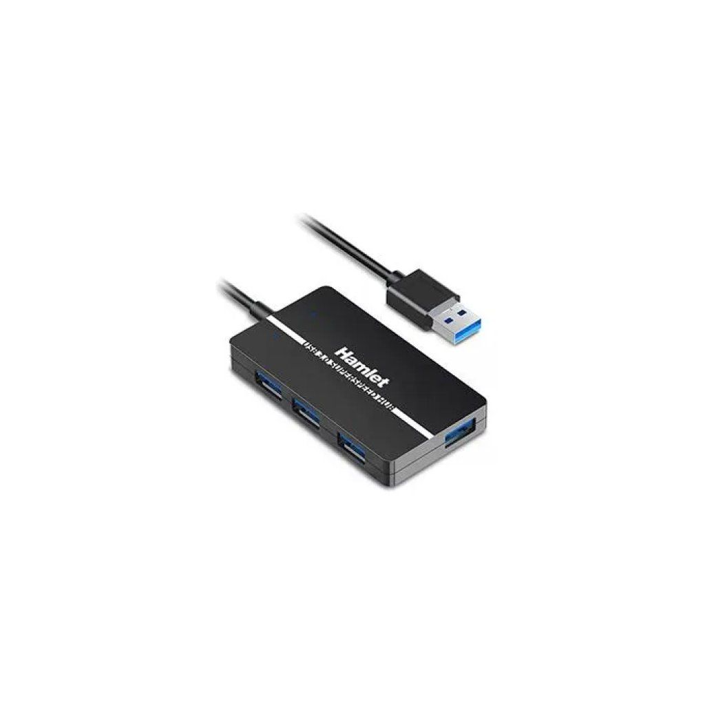 Hamlet XHUB-04U3P Hub USB 3.0 a 4 porte con alimentatore Hamlet XHUB-04U3P Hub USB 3.0 a 4 porte con alimentatore