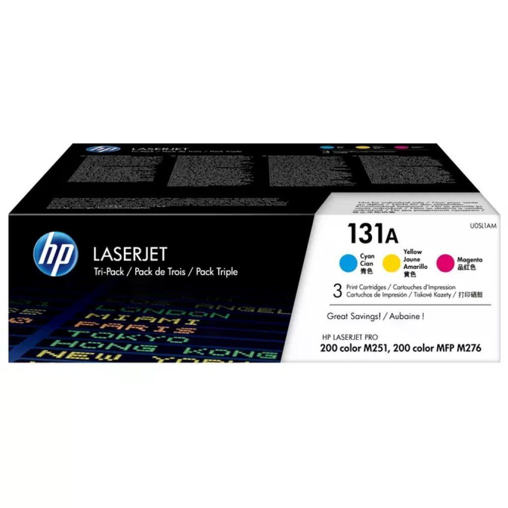 HP 131A U0SL1AM Multipack toner originale ciano, magenta e giallo