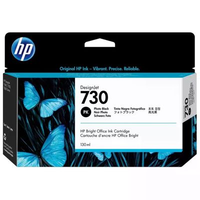 HP 730 P2V67A Cartuccia Originale Nero Fotografico 130 ml