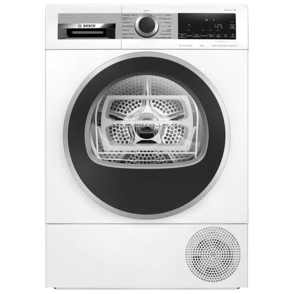 Bosch Serie 6 WQG245C0IT Asciugatrice a Pompa di Calore 9 kg, Classe C, Iron Assist, Bianca Bosch Serie 6 WQG245C0IT Asciugatrice a Pompa di Calore 9 kg, Classe C, Iron Assist, Bianca
