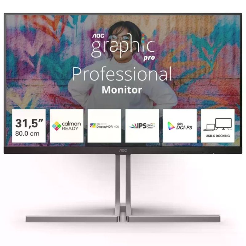 AOC Monitor professionale AOC U32U3CV 31,5” 4K UHD Nano IPS