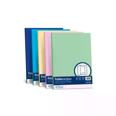 CARTOTECNICA FAVINI Favini Folderacqua Cartelline a 3 Lembi A4, 25 Pezzi, Colori Assortiti