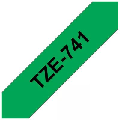 BROTHER Nastro Brother TZe-741 Nero su Verde, 18 mm x 8 m BROTHER Nastro Brother TZe-741 Nero su Verde, 18 mm x 8 m