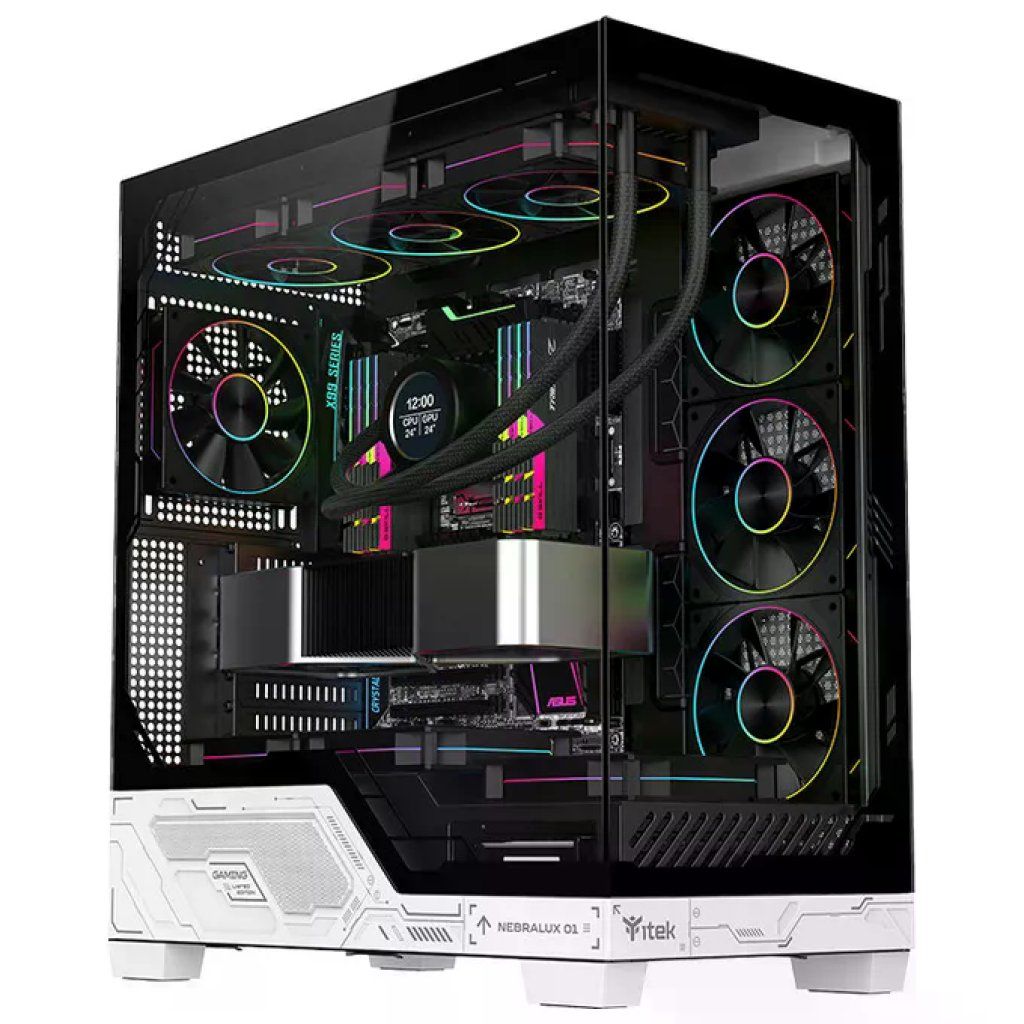 Itek Nebralux 01 Case Gaming Tower ATX Bianco-Nero con Vetro Temperato e ARGB