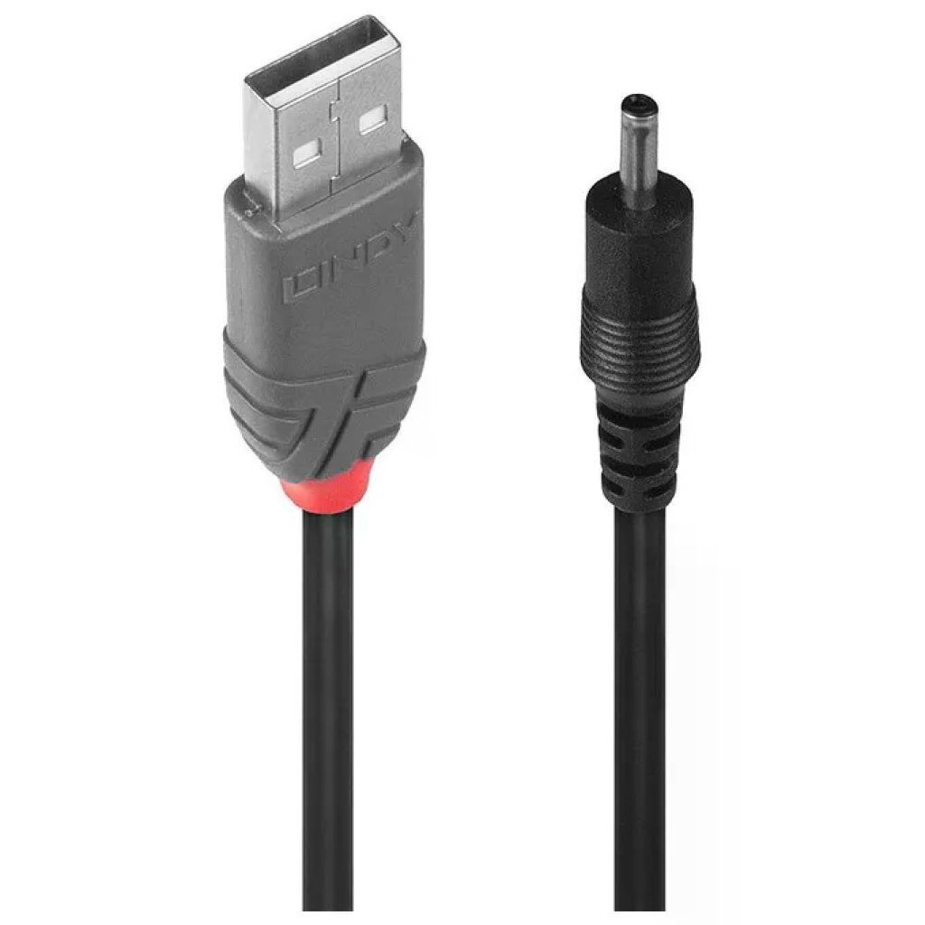 Lindy 70266 Cavo USB-A a Jack DC 3,5/1,35 mm, 1,5 m, Nero Lindy 70266 Cavo USB-A a Jack DC 3,5/1,35 mm, 1,5 m, Nero