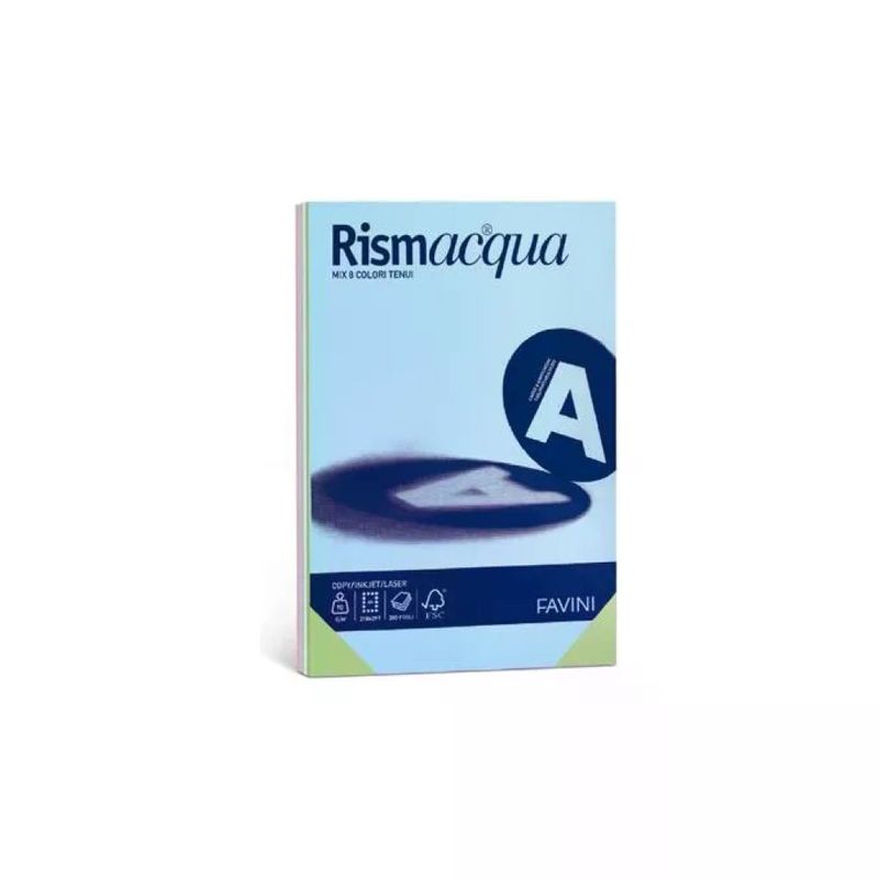 CARTOTECNICA FAVINI Favini Rismacqua 90 g/m² Carta A4, Mix 5 Colori Tenui