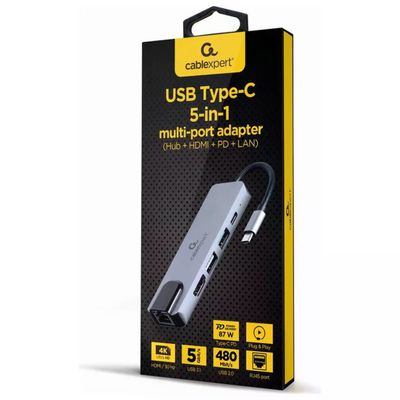 Gembird A-CM-COMBO5-04 Adattatore USB-C 5 in 1