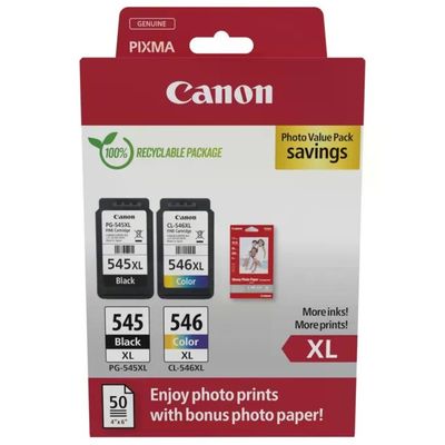 Canon PG-545XL e CL-546XL Value Pack con 50 fogli fotografici