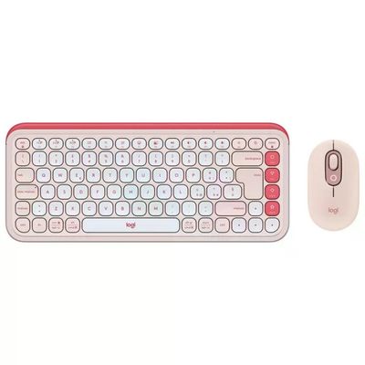Logitech POP Icon Combo – Tastiera e Mouse Bluetooth Rosa e Bianco, Layout Italiano