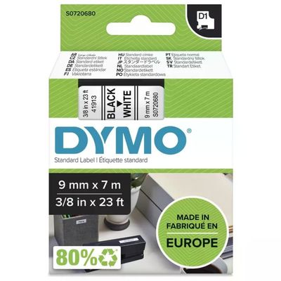 DYMO D1 Nastro per Etichettatrice, 9 mm x 7 m, Nero su Bianco DYMO D1 Nastro per Etichettatrice, 9 mm x 7 m, Nero su Bianco