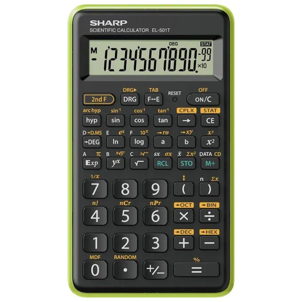 Sharp EL501TBGR Calcolatrice scientifica tascabile verde