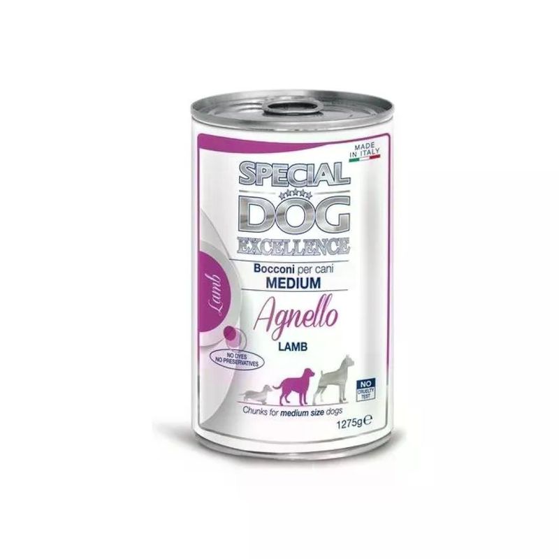 Monge Special Dog Excellence Medium con Agnello, alimento umido per cani adulti, 1,275 kg