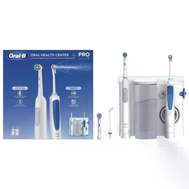 Oral-B Pro Series 1 Spazzolino Elettrico con Idropulsore OxyJet, 2 Testine, Bianco Oral-B Pro Series 1 Spazzolino Elettrico con Idropulsore OxyJet, 2 Testine, Bianco