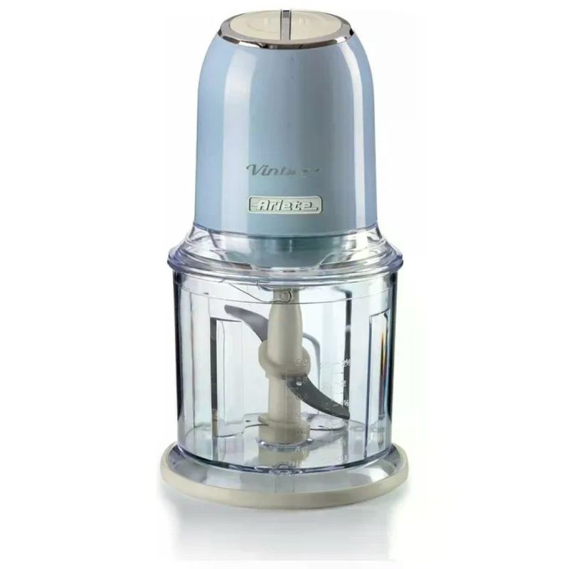 Ariete 438 Vintage Tritatutto Elettrico 4 Lame Acciaio Inox 2 Velocita' 0.6 L 400W colore Celeste Ariete 438 Vintage Tritatutto Elettrico 4 Lame Acciaio Inox 2 Velocita' 0.6 L 400W colore Celeste