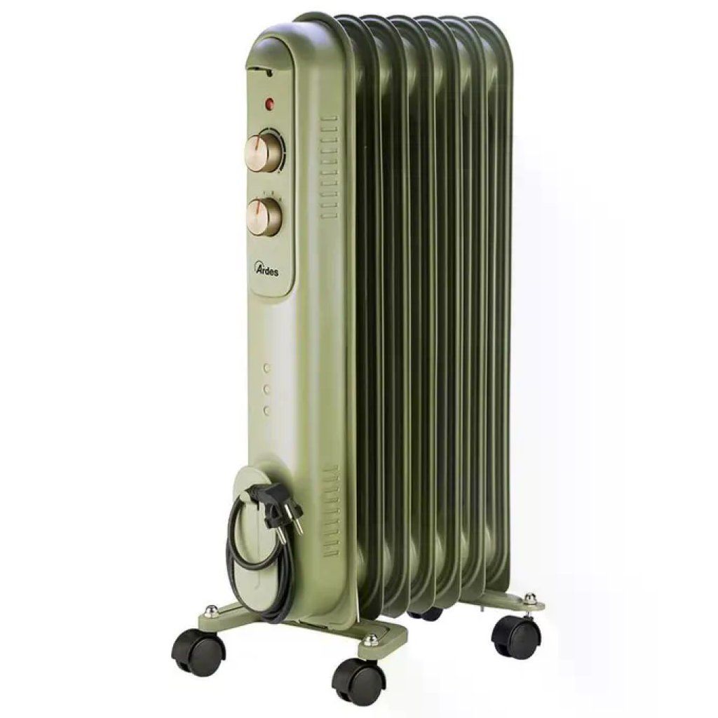 Ardes AR4R07VIN Curvy 7 Retro' Radiatore ad Olio 7 Elementi 1500W Termostato Regolabile 3 Livelli