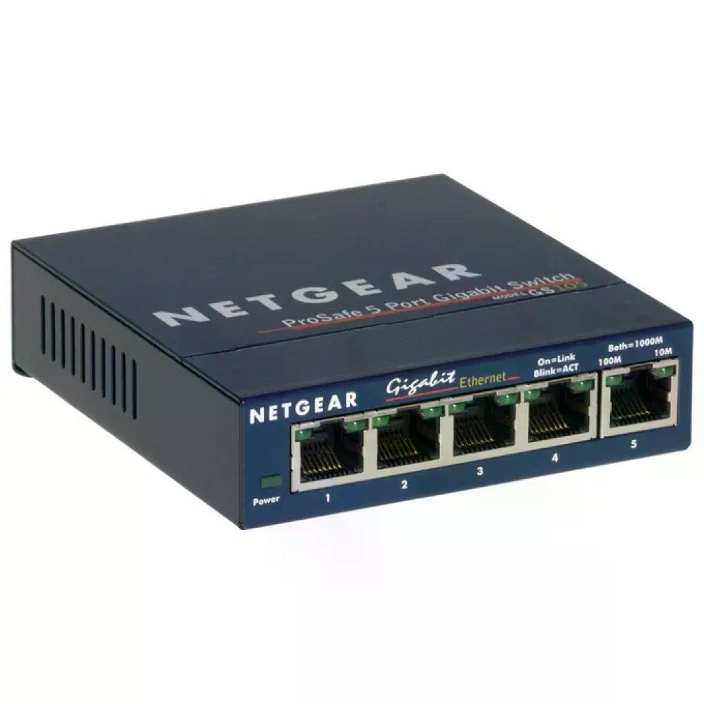 NETGEAR GS105GE ProSAFE Switch Gigabit Ethernet a 5 porte NETGEAR GS105GE ProSAFE Switch Gigabit Ethernet a 5 porte