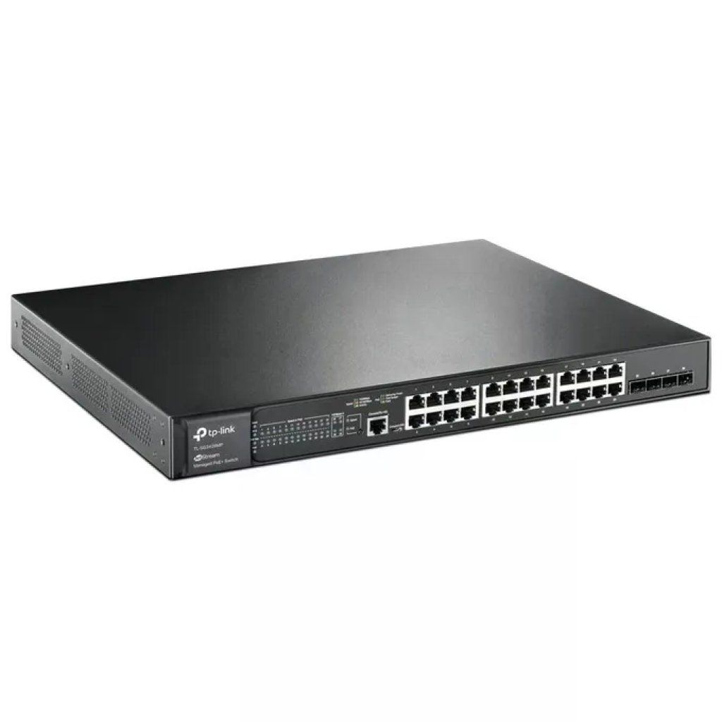 TP-Link JetStream TL-SG3428MP Switch gestito PoE+ 24 porte Gigabit, 4 slot SFP, 384 W TP-Link JetStream TL-SG3428MP Switch gestito PoE+ 24 porte Gigabit, 4 slot SFP, 384 W