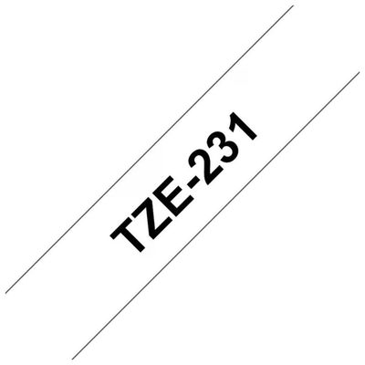 Brother TZE-231 Nastro per Etichettatrice Laminato 12mm 8m P-touch colore Nero su Bianco