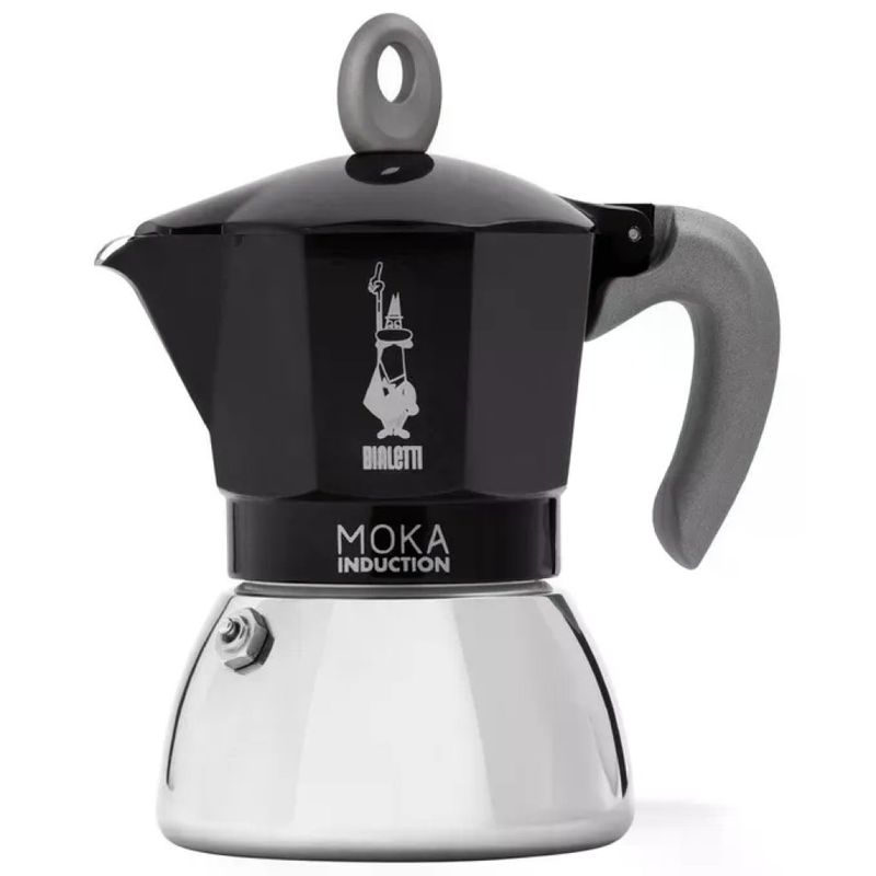 Bialetti Moka Induction Nera, 6 Tazze, 280 ml
