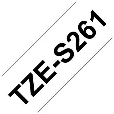 Brother TZe-S261 Nastro Laminato Extra Adesivo Nero su Bianco, 36 mm x 8 m