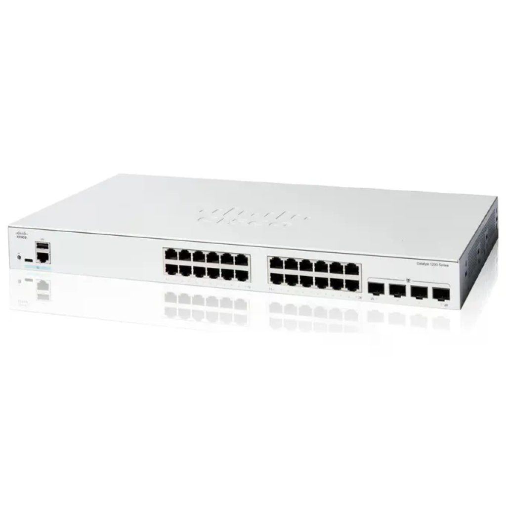 Cisco C1200-24T-4G Switch Smart Catalyst 1200-24T-4G 24 porte GE 4x1GE SFP Bianco
