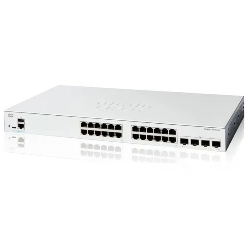 Cisco C1200-24T-4G Switch Smart Catalyst 1200-24T-4G 24 porte GE 4x1GE SFP Bianco