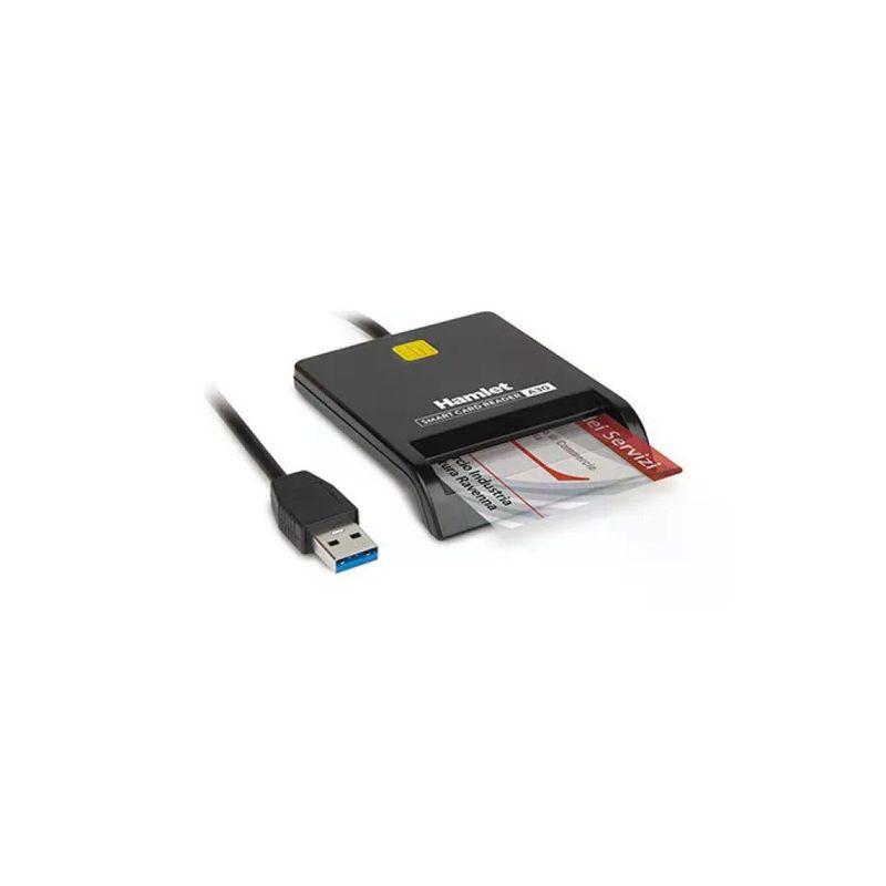 Hamlet Lettore Smart Card HUSCR-A30 USB tipo A Nero Hamlet Lettore Smart Card HUSCR-A30 USB tipo A Nero
