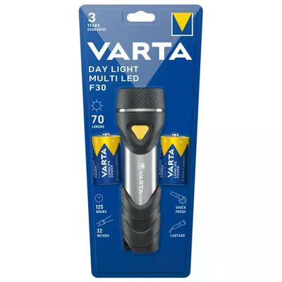 Varta 17612101421 Day Light F30 Torcia Multi LED 14 LED 70 lumen portata 32 m autonomia 125 h con 2 Varta 17612101421 Day Light F30 Torcia Multi LED 14 LED 70 lumen portata 32 m autonomia 125 h con 2